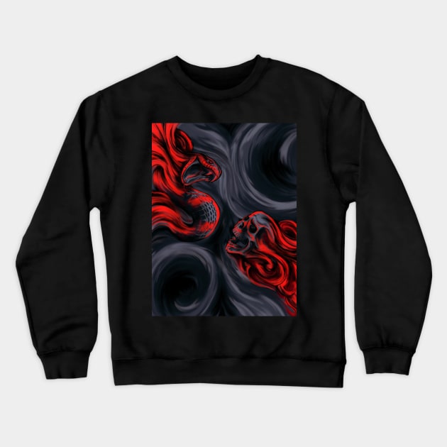 Skull & Snake (red) Crewneck Sweatshirt by FattoAMano